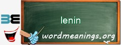 WordMeaning blackboard for lenin